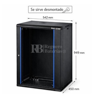 Armario Rack 20U 542x450 mm desmontado | Mural Phasak ECO PHO 2220-D